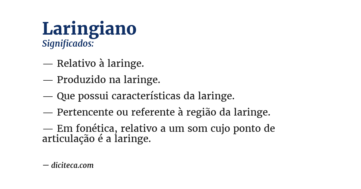 Significado de laringiano