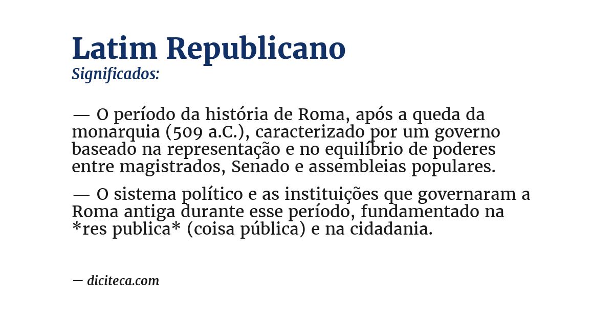 Significado de latim republicano