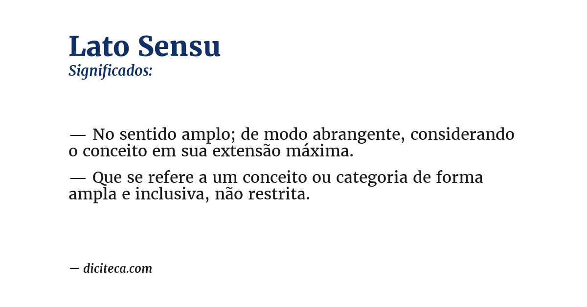 Significado de lato sensu