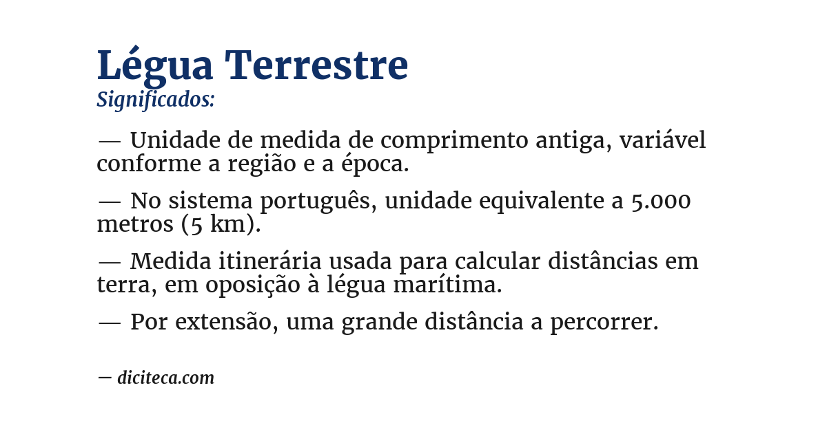Significado de légua terrestre