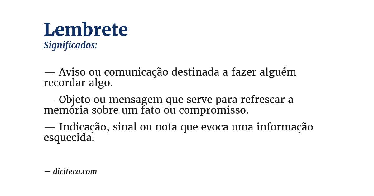 Significado de lembrete