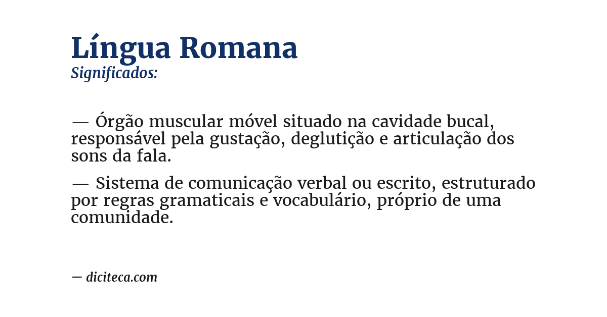 Significado de língua romana