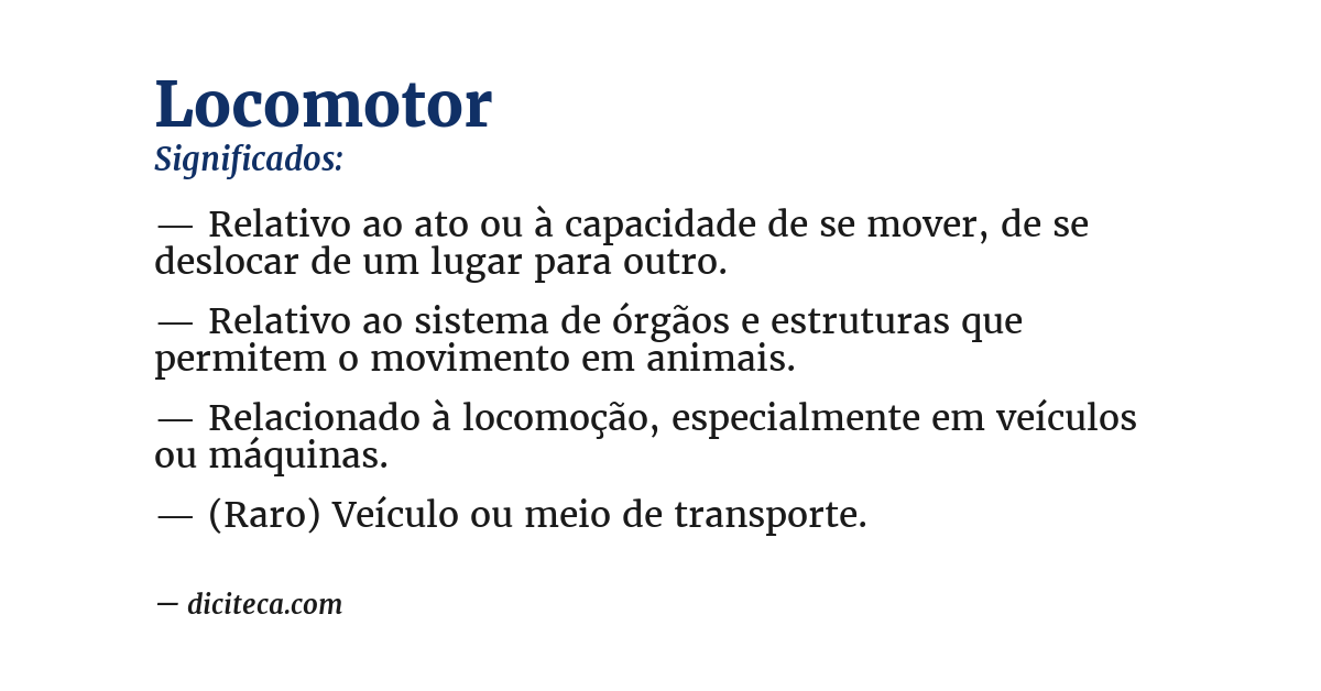 Significado de locomotor