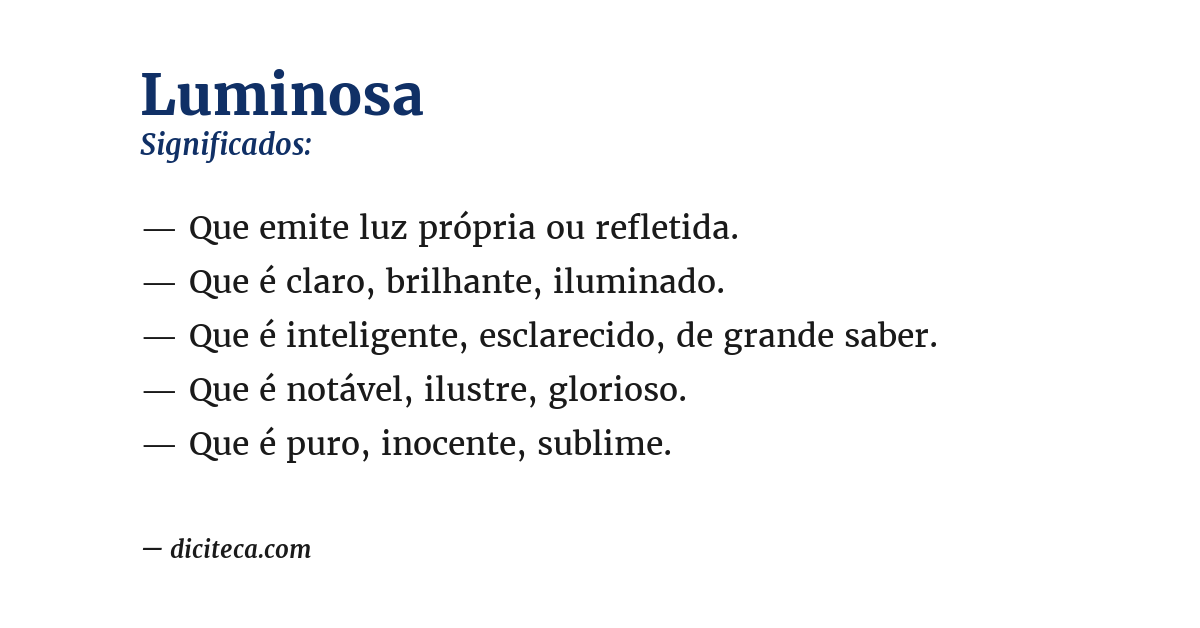 Significado de luminosa