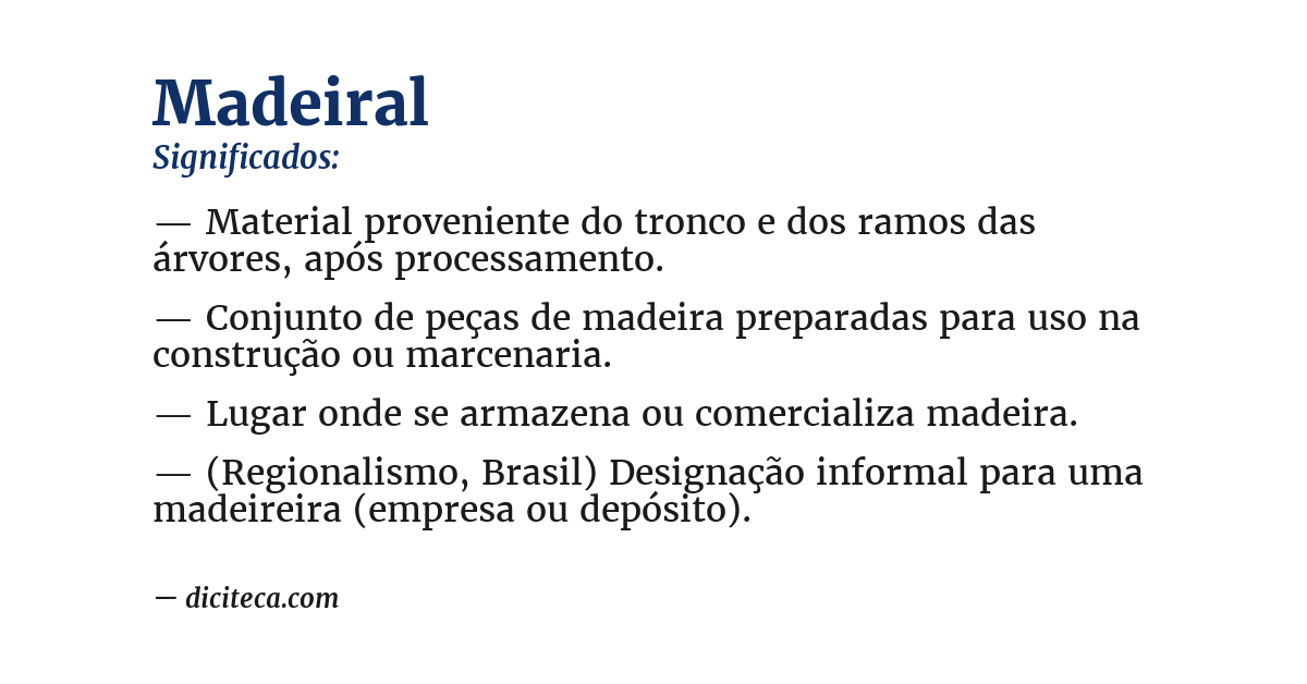 Significado de madeiral