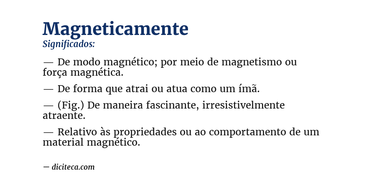 Significado de magneticamente