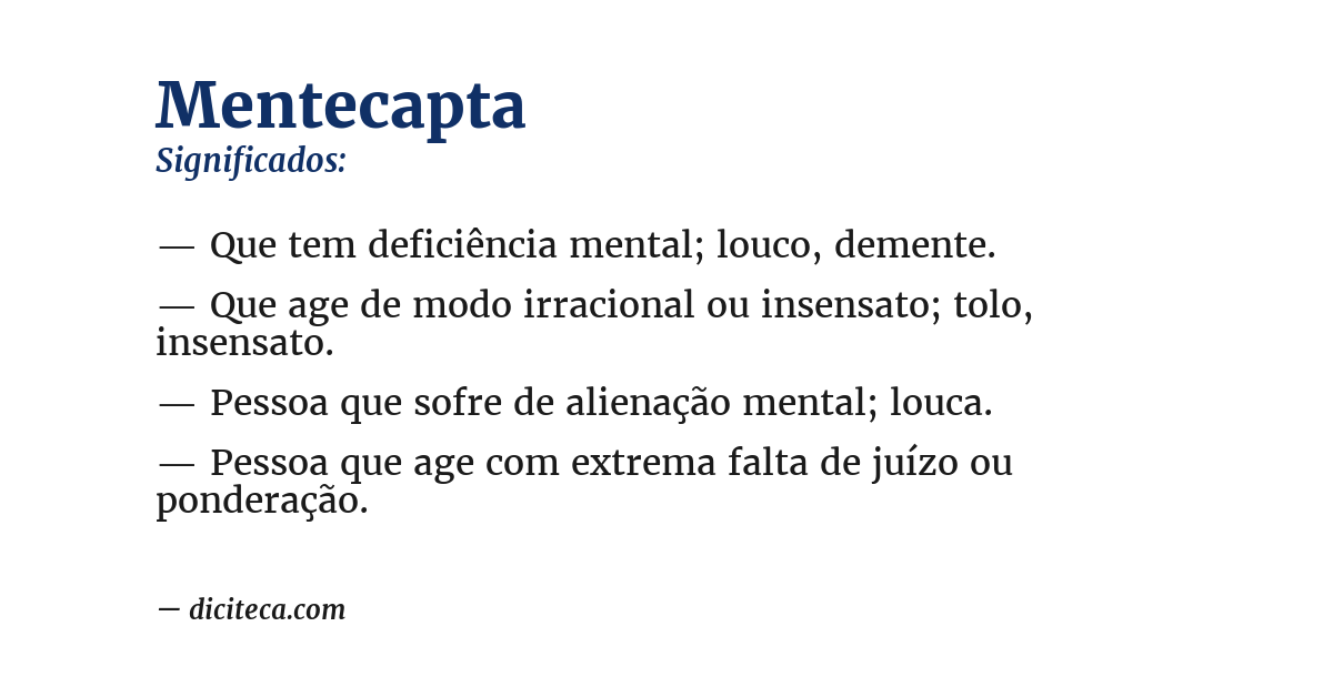 Significado de mentecapta