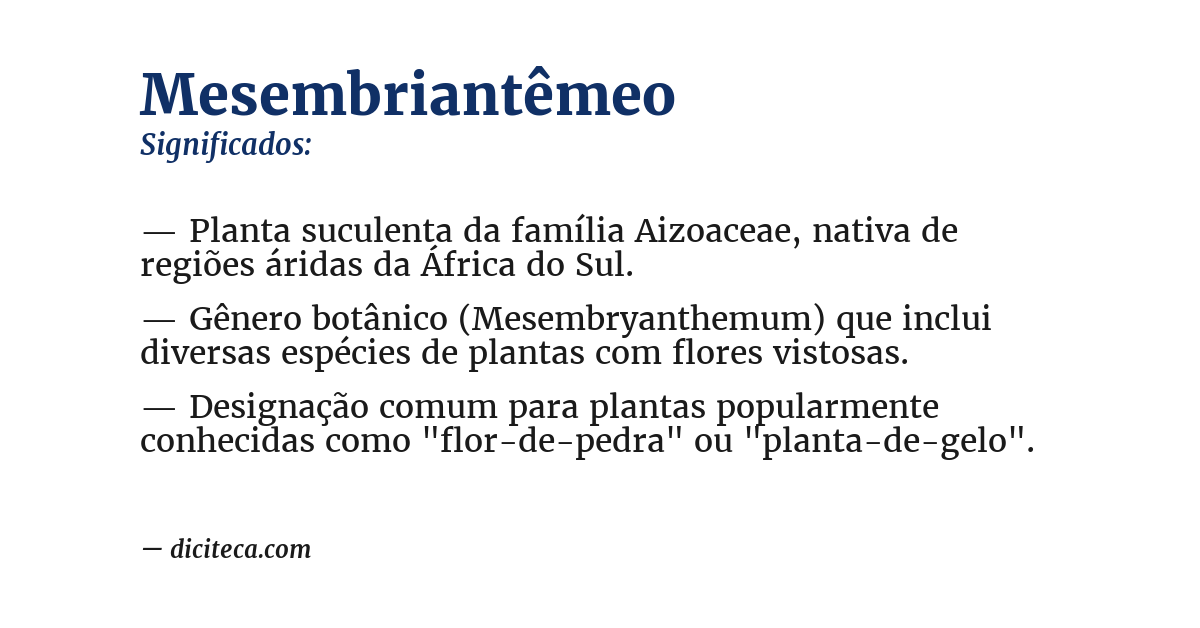 Significado de mesembriantêmeo
