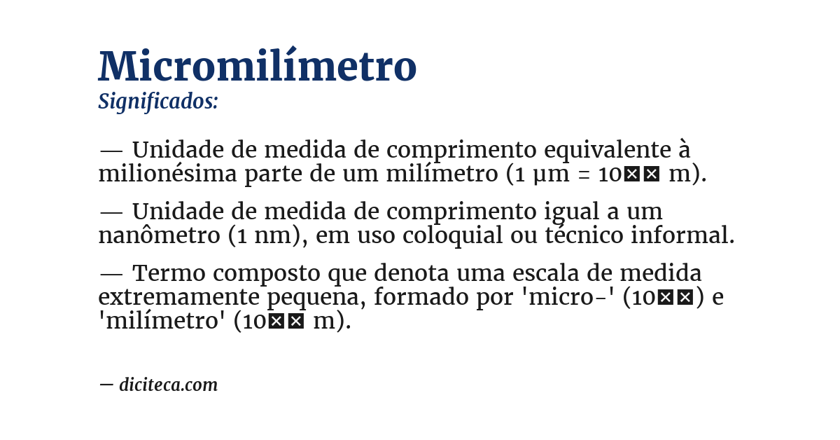Significado de micromilímetro