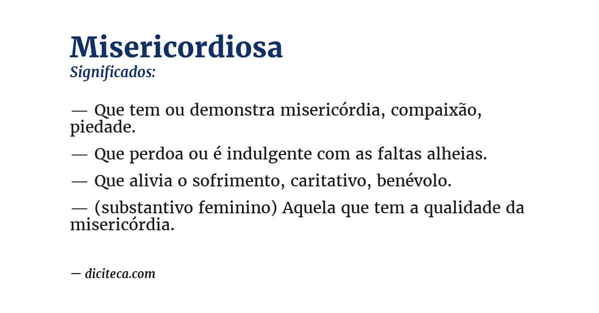 Significado de misericordiosa