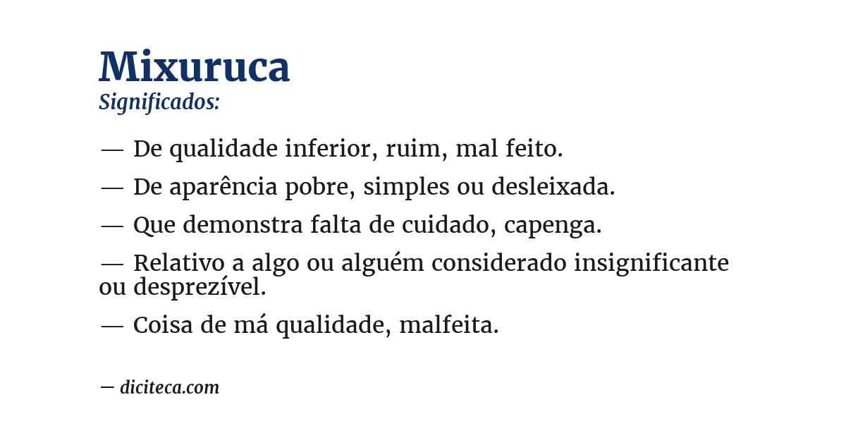 Significado de mixuruca