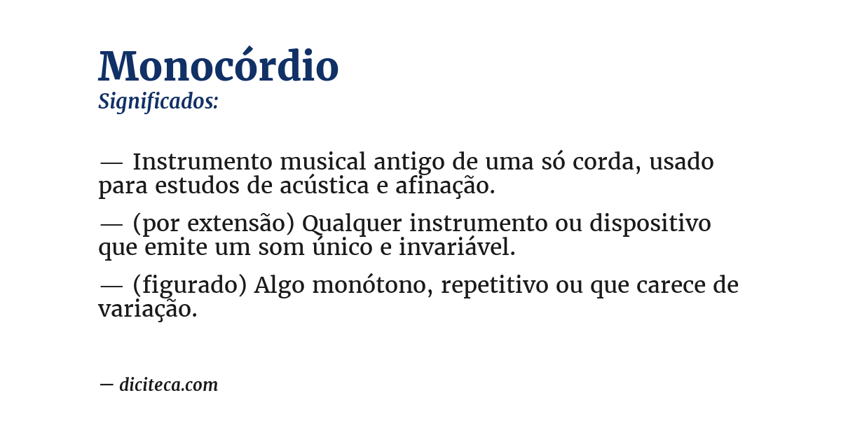 Significado de monocórdio