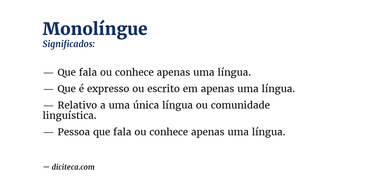 Significado de monolíngue