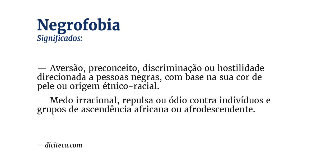 Significado de negrofobia