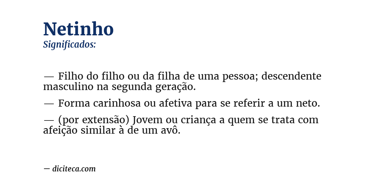 Significado de netinho