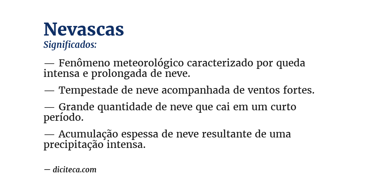 Significado de nevascas