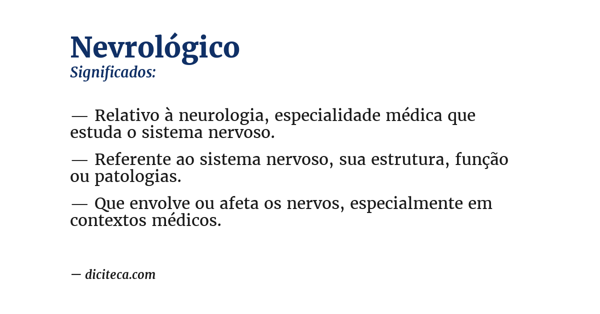 Significado de nevrológico
