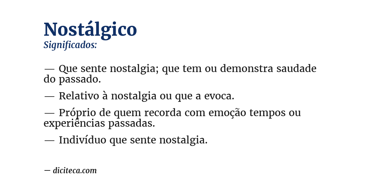Significado de nostálgico