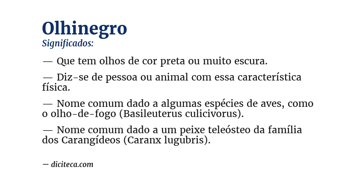 Significado de olhinegro