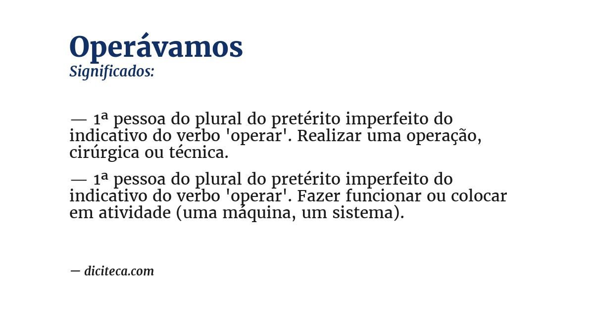 Significado de operávamos