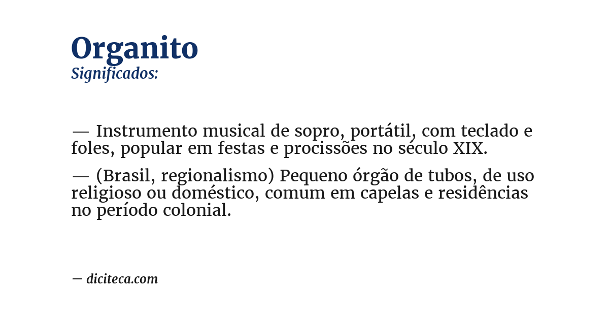 Significado de organito