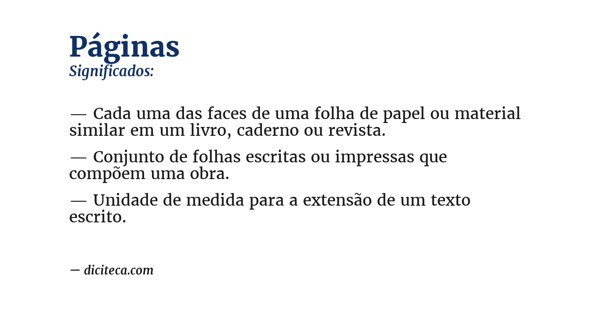 Significado de páginas
