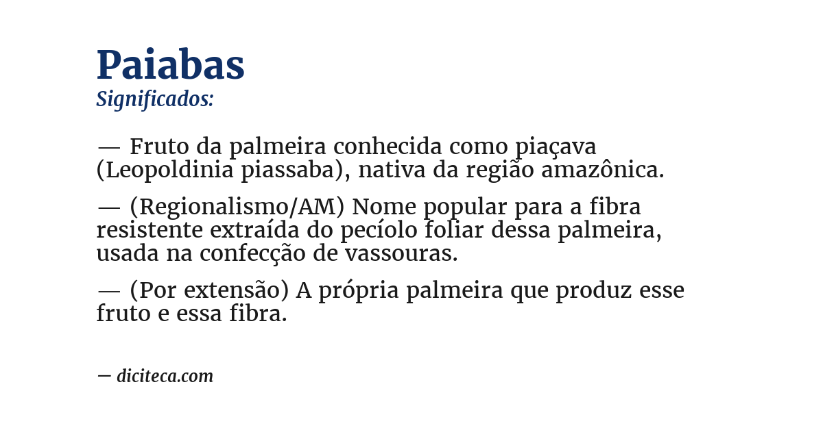 Significado de paiabas