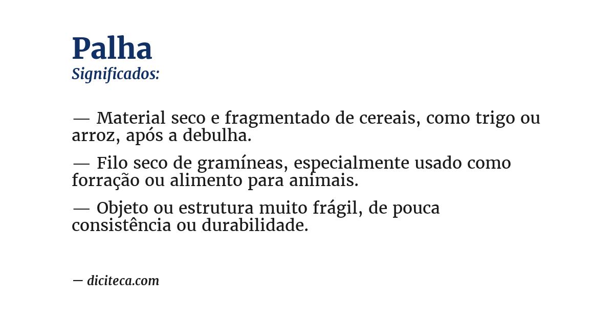 Significado de palha