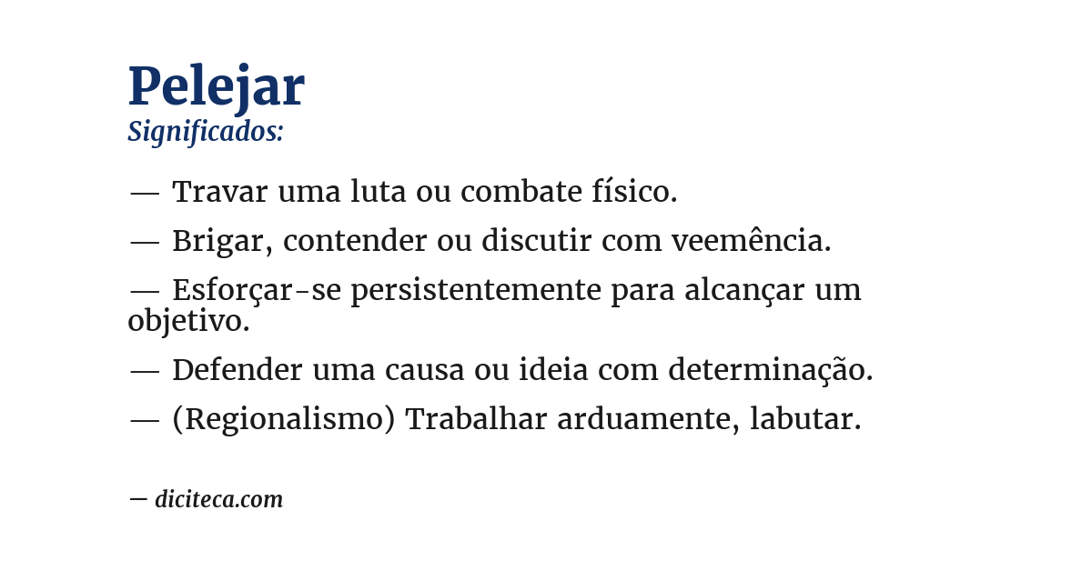 Significado de pelejar