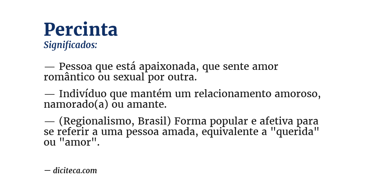 Significado de percinta