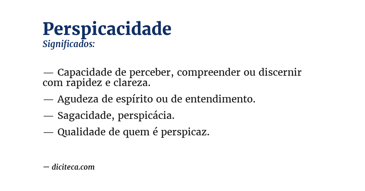 Significado de perspicacidade