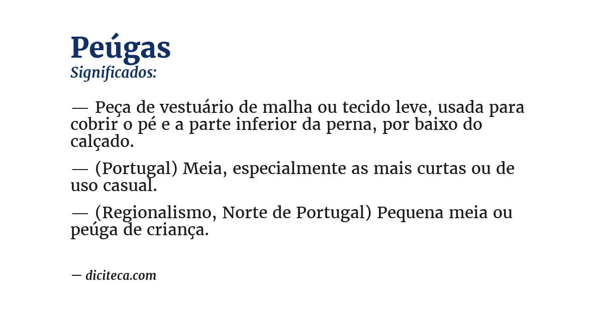 Significado de peúgas