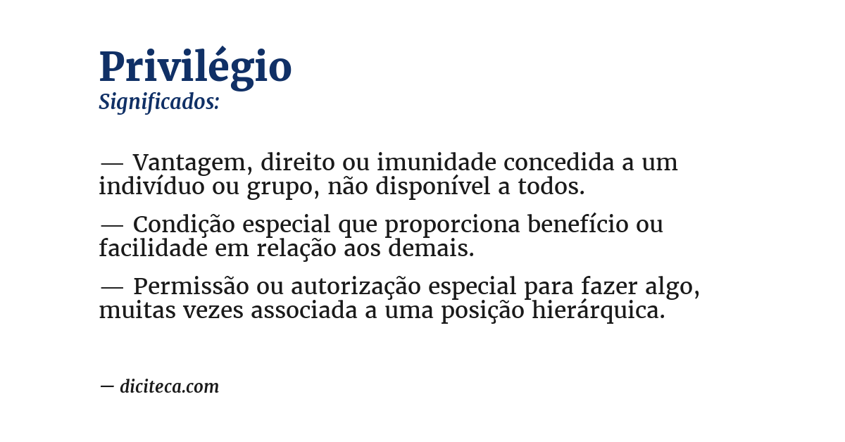 Significado de privilégio