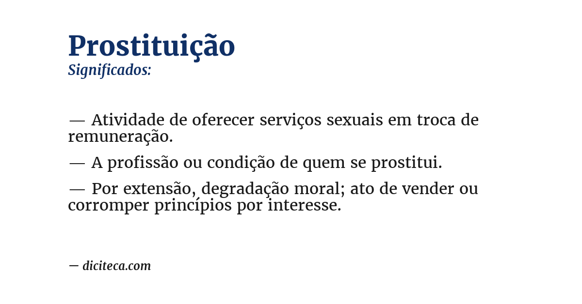 Significado de prostituição