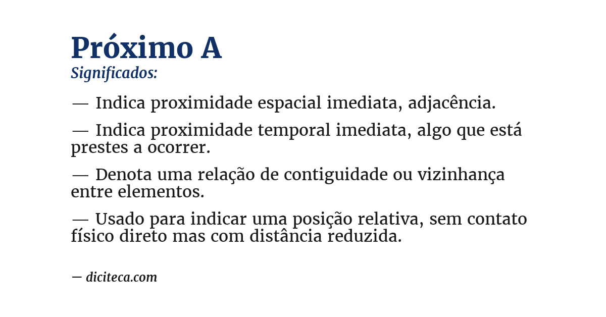 Significado de próximo a