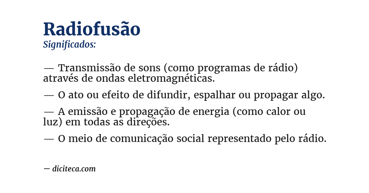 Significado de radiofusão