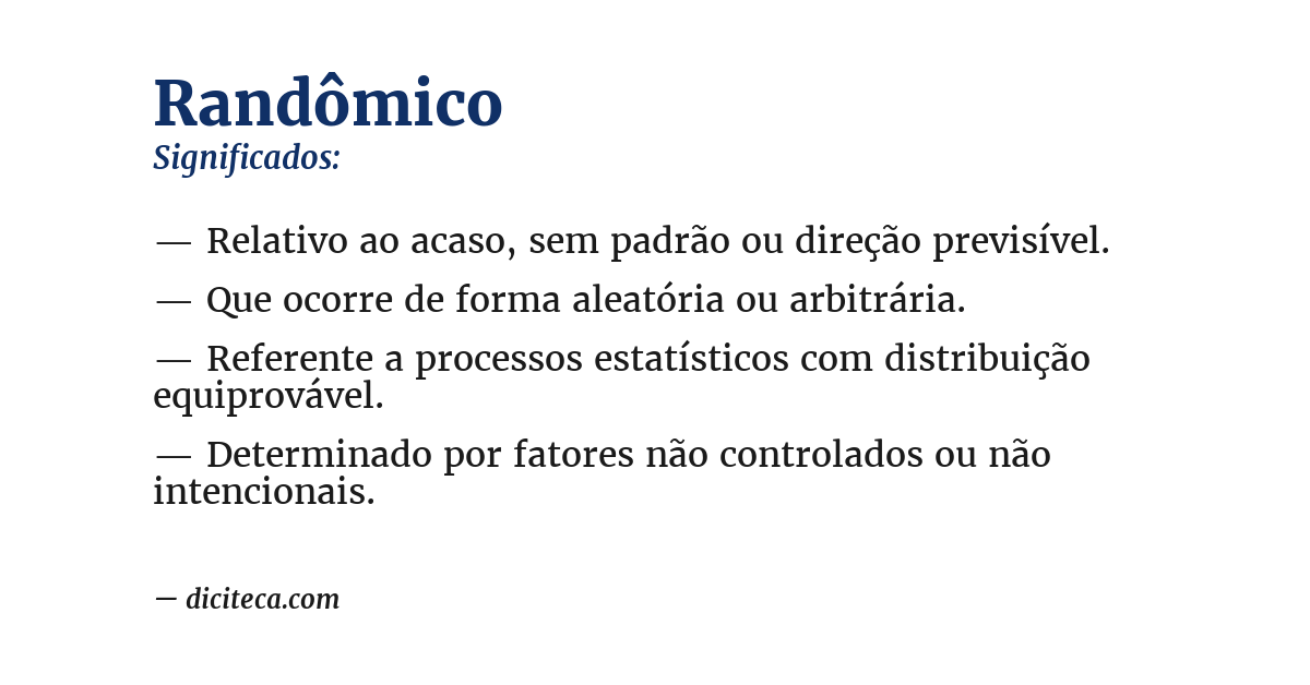 Significado de randômico