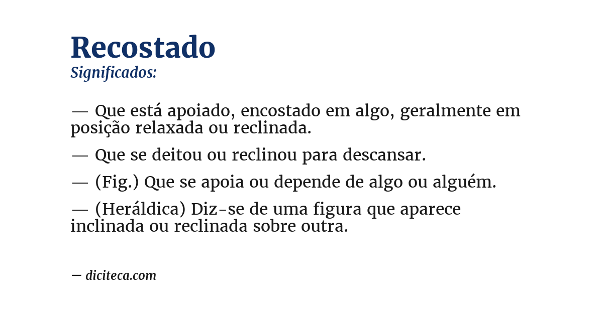 Significado de recostado