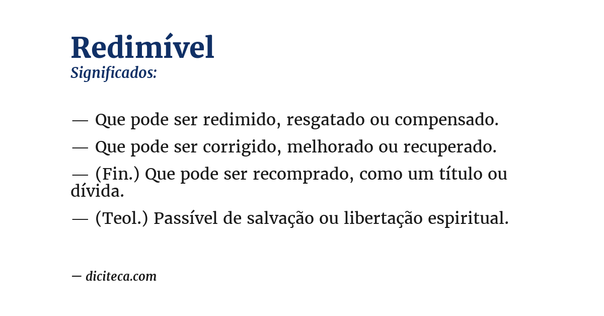 Significado de redimível