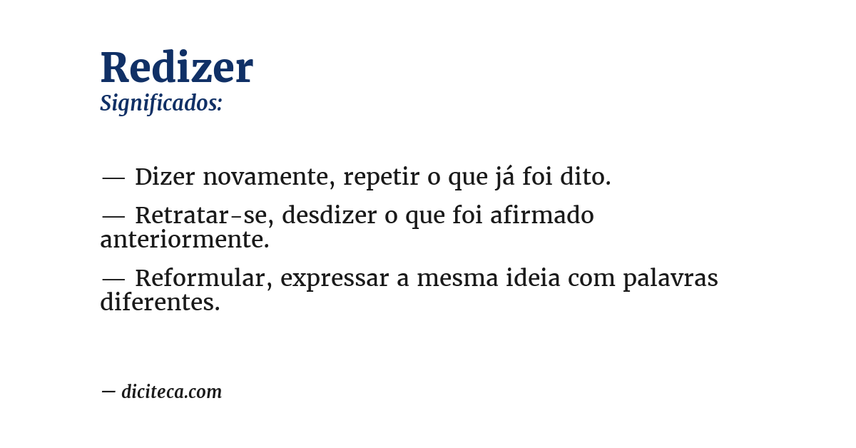 Significado de redizer