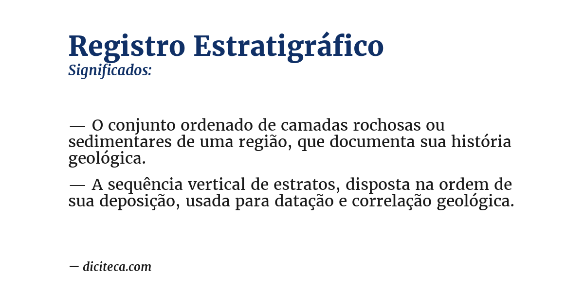 Significado de registro estratigráfico