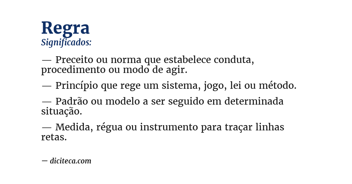 Significado de regra