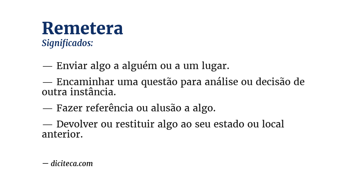 Significado de remetera
