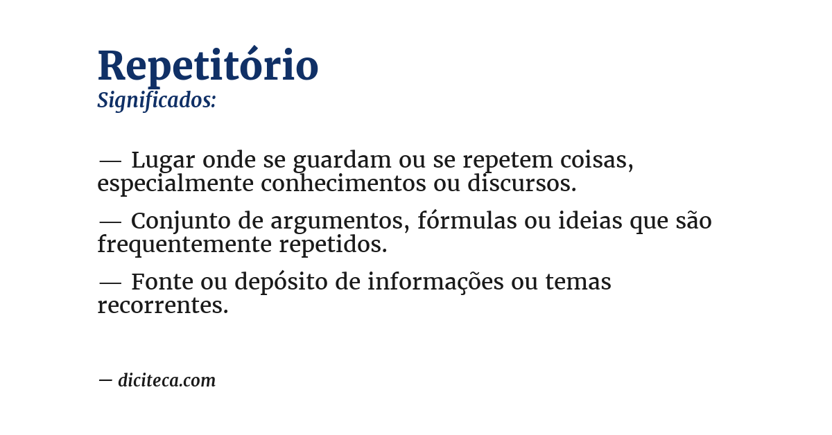 Significado de repetitório