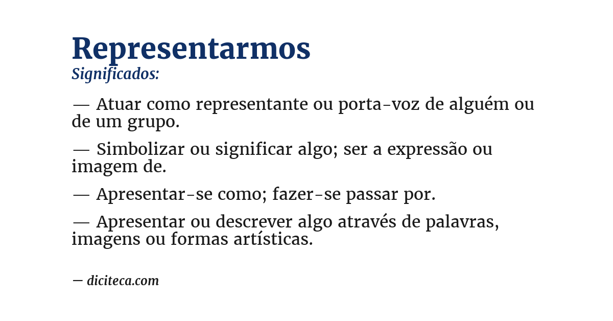 Significado de representarmos