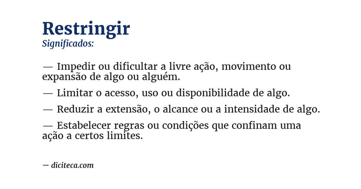 Significado de restringir