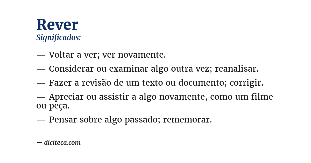 Significado de rever