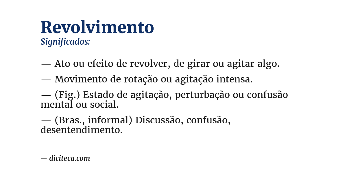 Significado de revolvimento