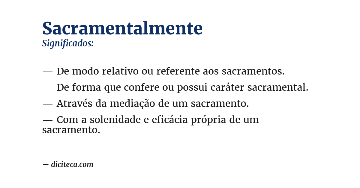 Significado de sacramentalmente
