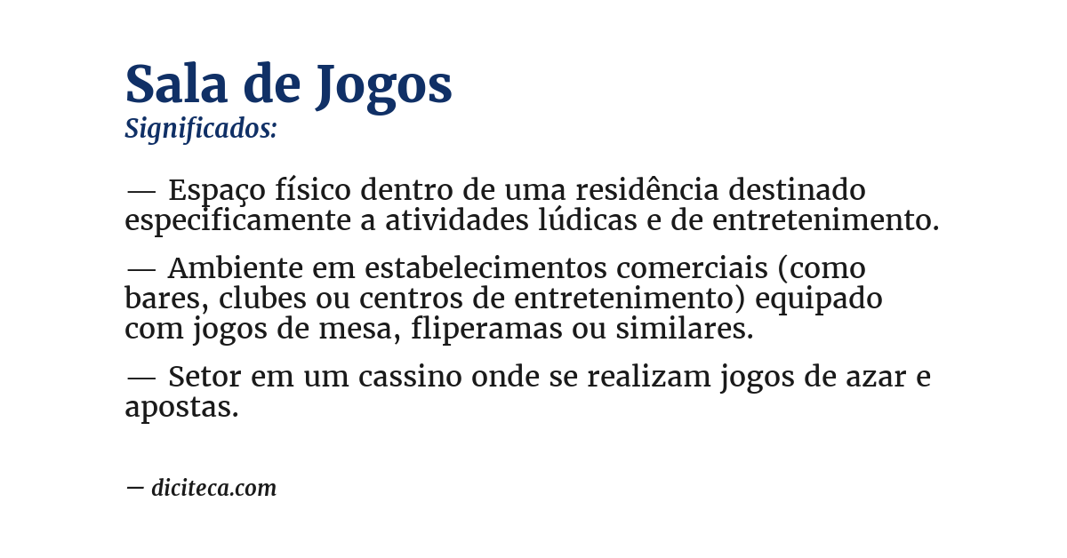 Significado de sala de jogos